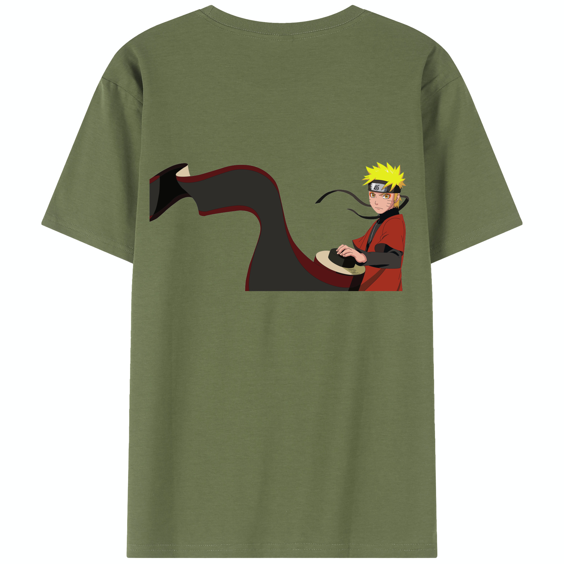（画像用） NARUTO -ナルト- うずまき ナルト Uzumaki Naruto 綿100％半袖Tシャツ（背面プリント）